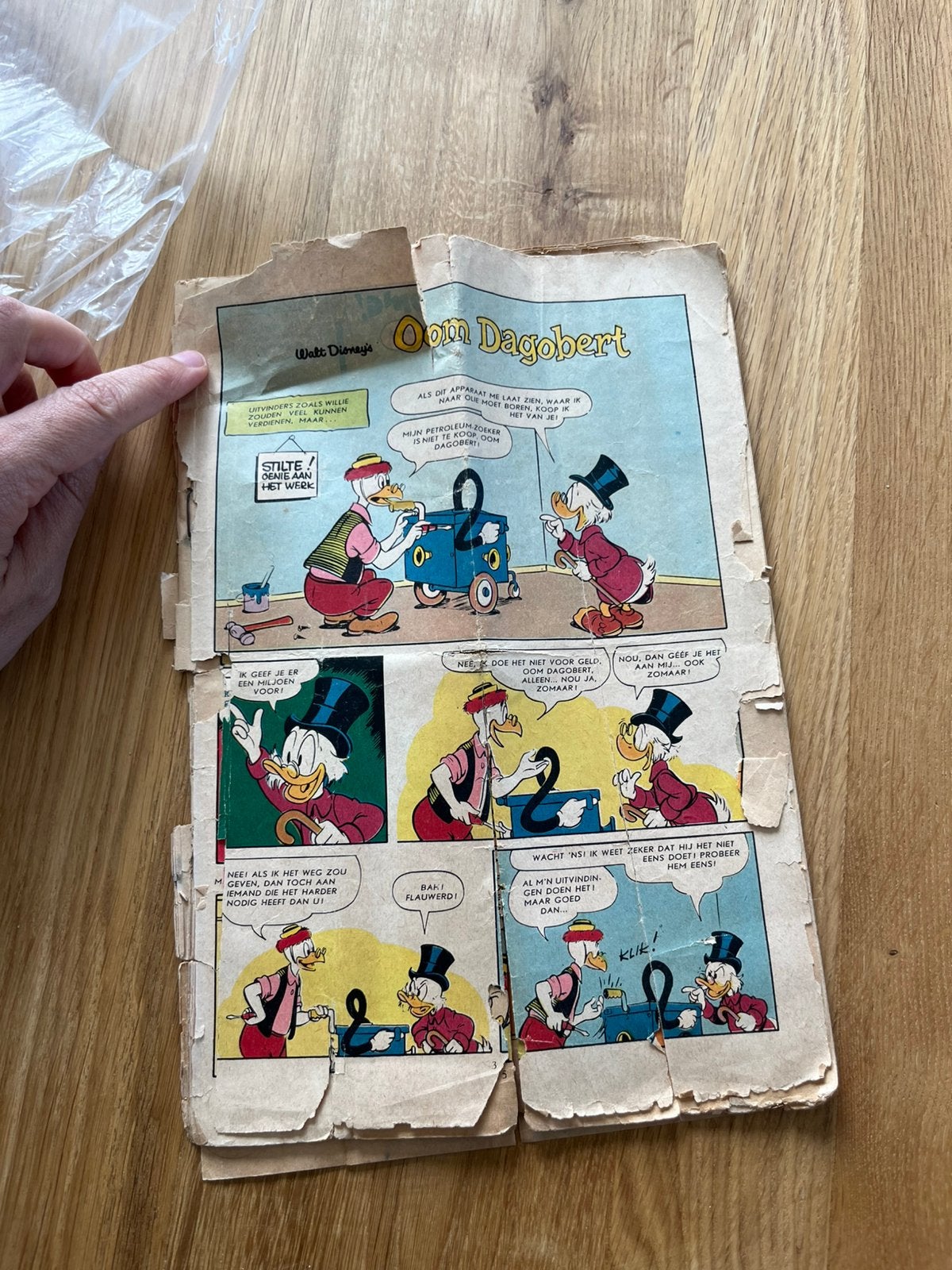 Oude krant (1955) en stripboek Donald Duck (1963/64), Verzamelen, Tijdschriften, Kranten en Knipsels, Ophalen, 1940 tot 1960, Krant