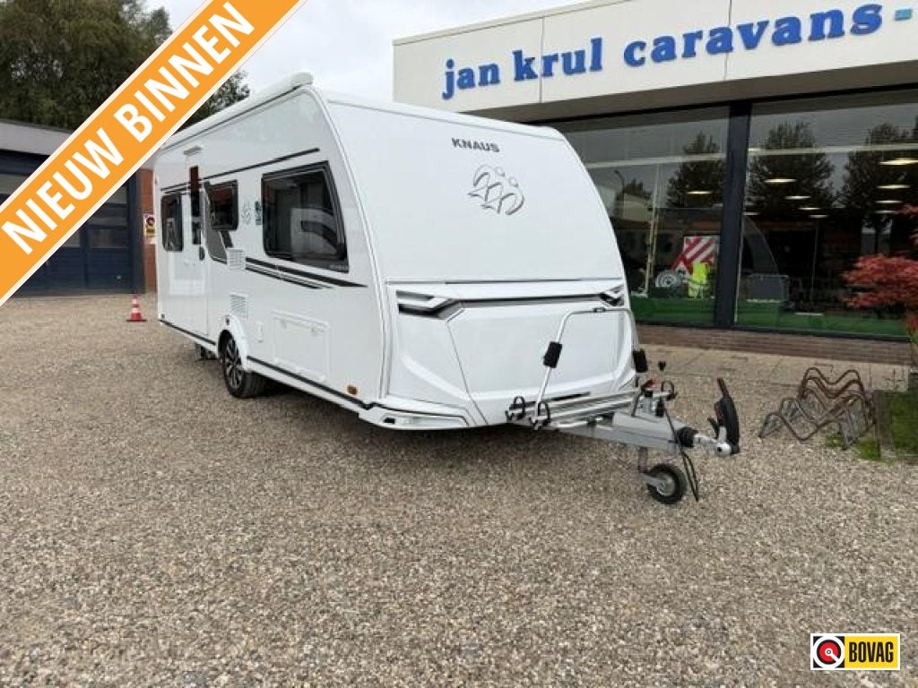 Knaus Sudwind 60 Years 500 EU mover airco fietsenrek, Caravans en Kamperen, Rondzit, Bedrijf, 2 aparte bedden, 5 tot 6 meter