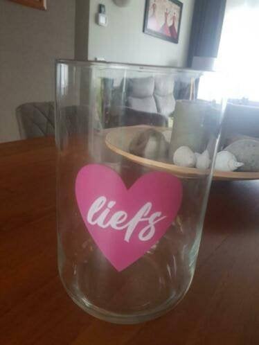 mooie glazen vaas LIEFS, hoogte 21 cm, 21 cm, Transparant, Ophalen of Verzenden, Glas