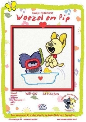 Borduurpakket Woezel en Pip in bad WEP007, ., Nieuw, Ophalen of Verzenden, .
