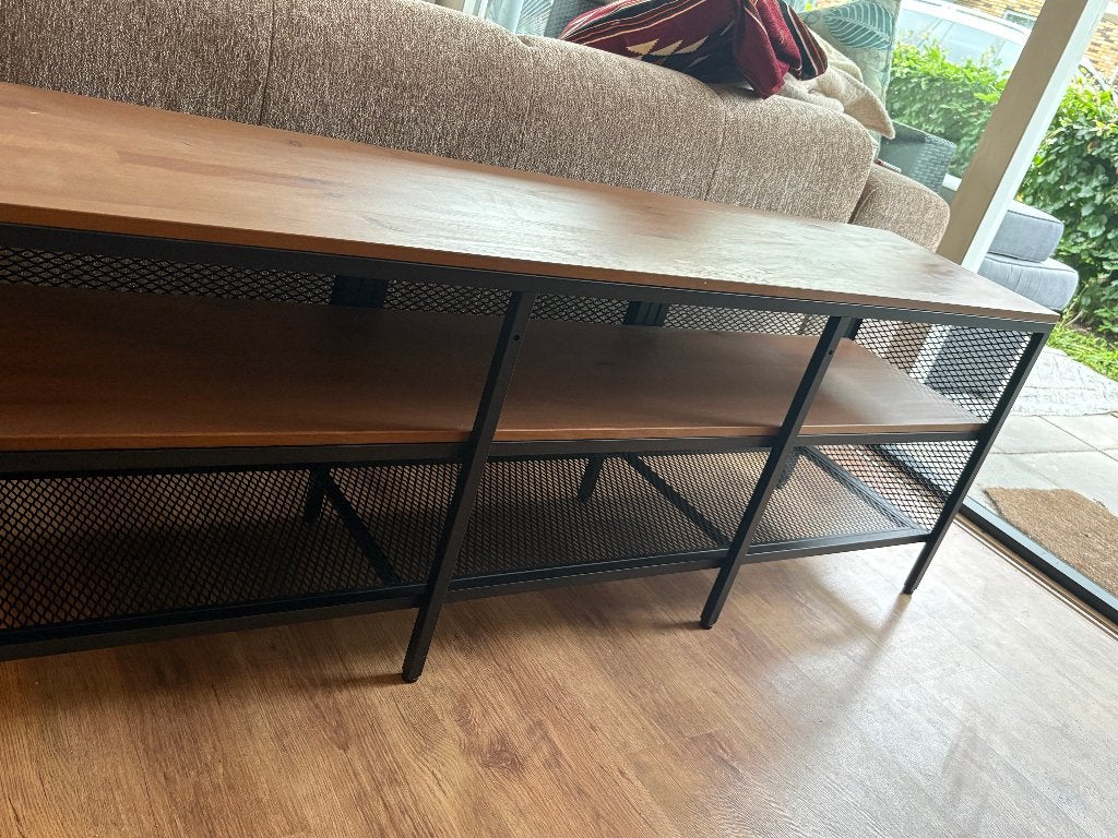 IKEA Fjällbo tv-meubel hout/metaal, Ophalen, 100 tot 150 cm, Zo goed als nieuw, Minder dan 100 cm