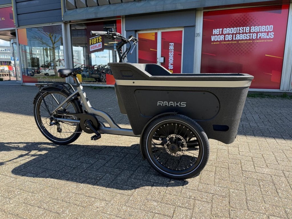 Fietshokje Hoofddorp: Raaks Rover elektrische bakfiets, 4 kinderen of meer, Huif, Niet ingevuld, Nieuw