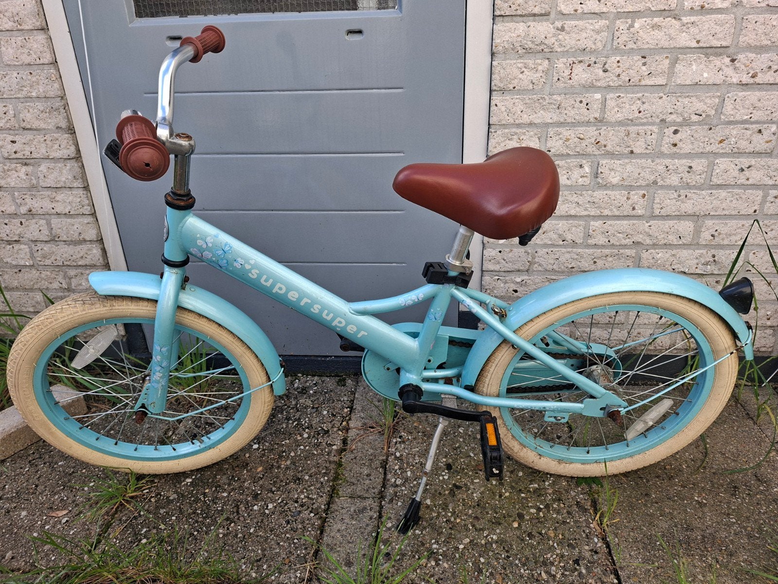 Meisjesfiets - 18 inch - blauw - nette staat, Fietsen en Brommers, Ophalen, Terugtraprem, Gebruikt, 18 inch