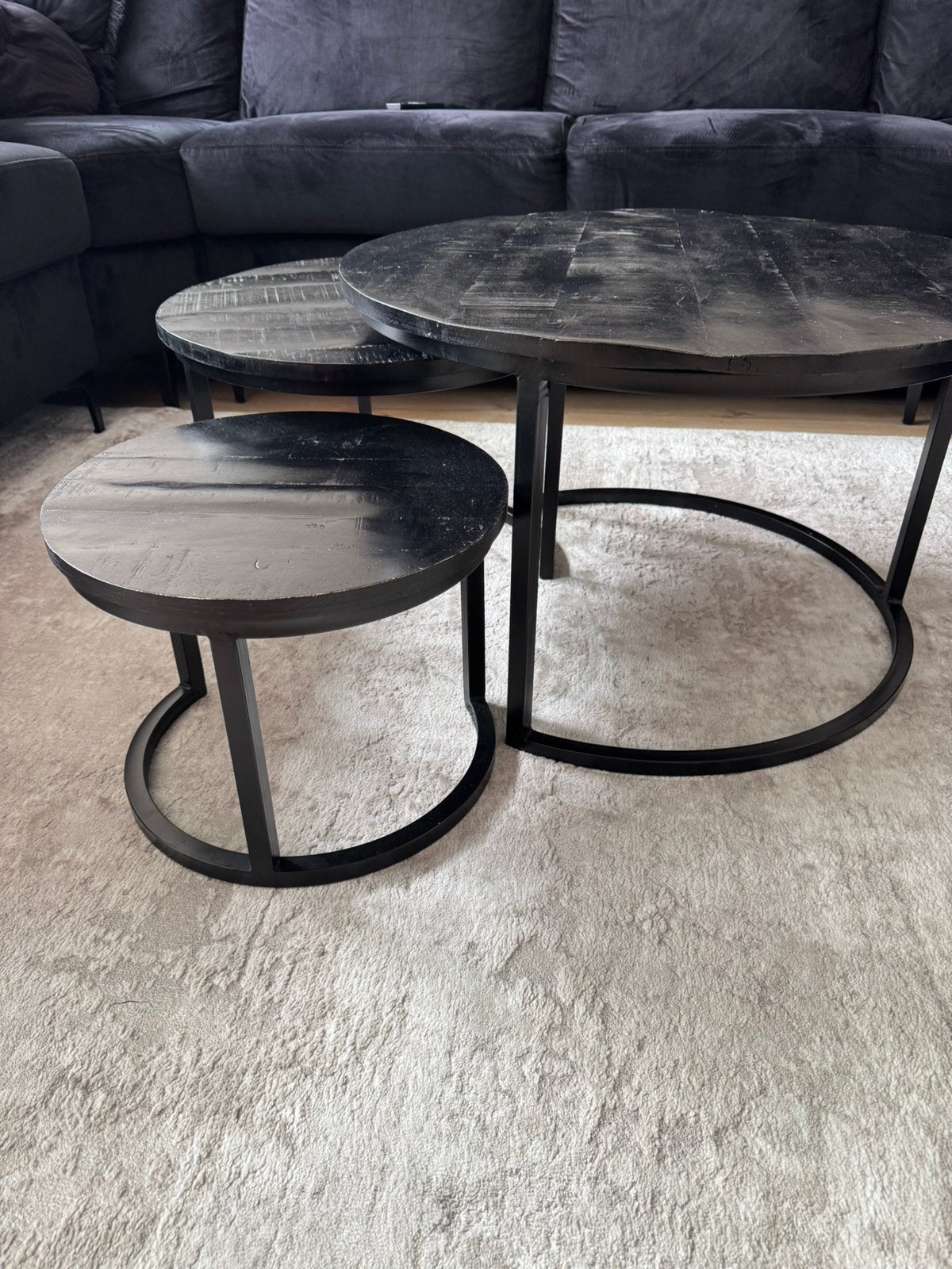 Zen Lifestyle Salontafelset Nest Set Mango Zwart – gebruikt, Ophalen, Zo goed als nieuw, Rond, 50 tot 100 cm