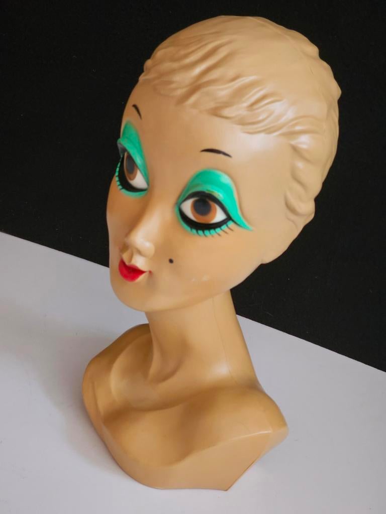 Vintage 60 er jr. Twiggy display hoofd  (origineel), Ophalen of Verzenden