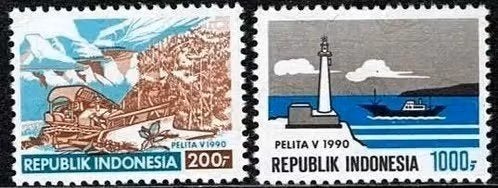 Indonesie 1990 - ZBL1420-1421 - Pelita V - b1, Ophalen of Verzenden, Postfris, Zuidoost-Azië