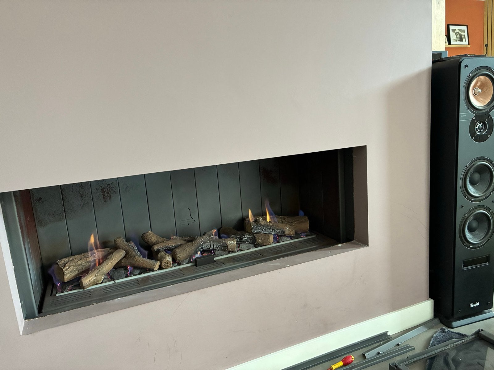 Bellfires (DRU) Gashaard met afstandsbediening (40 x 115 cm), Huis en Inrichting, Haarden, Ophalen, Gebruikt, Inbouwhaard, Gashaard