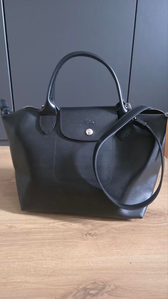 Longchamp Le Pliage City maat S(coated canvas), Verzenden, Zo goed als nieuw, Zwart, Handtas