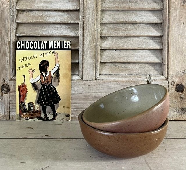 Franse grès pot, laag model steengoed bruin / beige, Antiek en Kunst, Antiek | Keramiek en Aardewerk, Ophalen of Verzenden