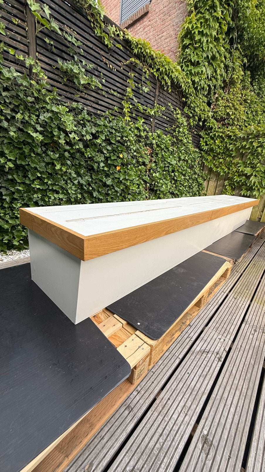 Handgemaakte keukenbank met handige opbergruimte, Ophalen, Gebruikt, Minder dan 75 cm, 300 cm of meer