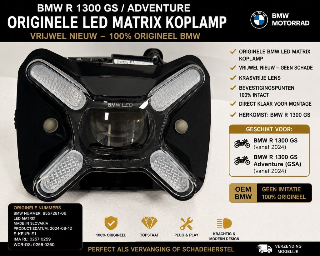 originele BMW LED Matrix Headlight Pro koplamp BMW R 1300 GS, Motoren, Verzenden, Nieuw