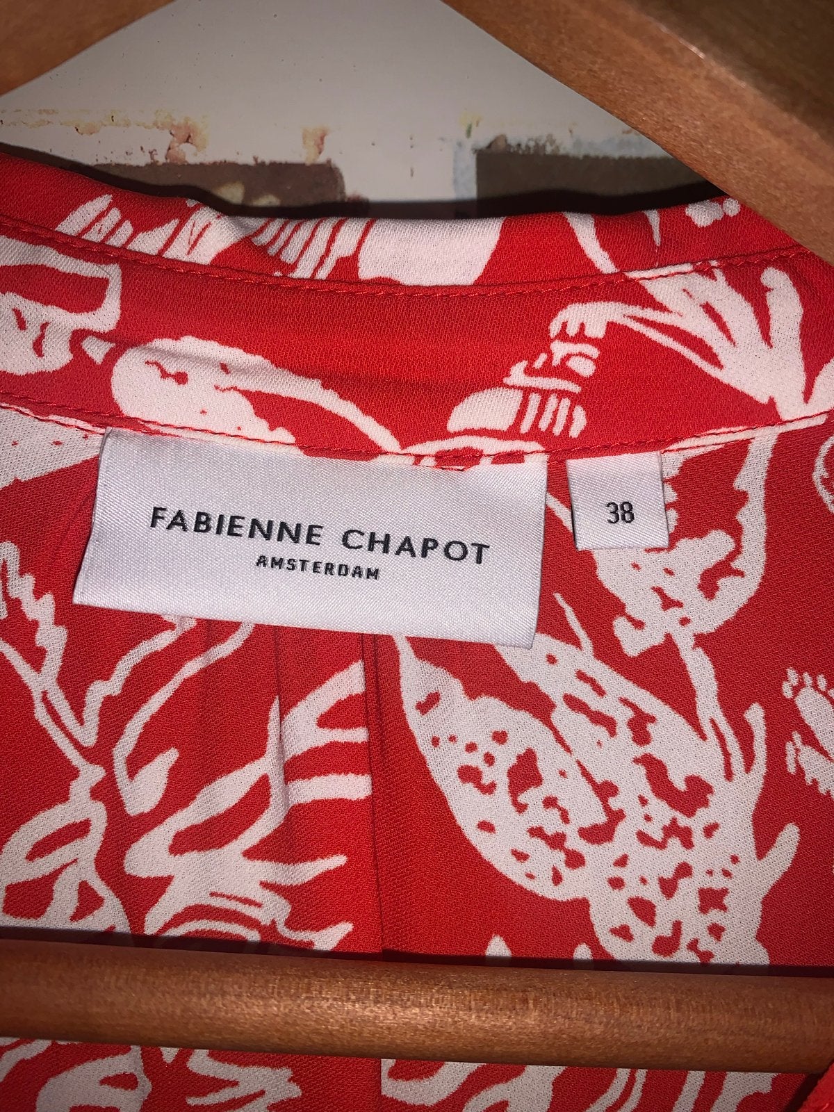 Fabienne Chapot jurk rood met witte print maat 38, Kleding | Dames, Jurken, Maat 38/40 (M), Ophalen of Verzenden, Zo goed als nieuw