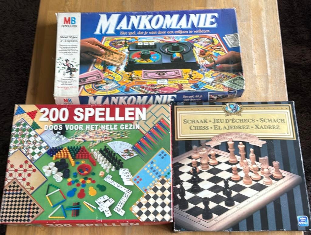 Schaakspel, 200 spellendoos, Mankomanie, Hobby en Vrije tijd, Gezelschapsspellen | Bordspellen, Ophalen, Gebruikt