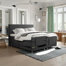 OP=OP Elektrische Boxspring 180 x 200 - Antraciet | Chicago, Ophalen of Verzenden, 180 cm, 200 cm, Direct Leverbaar uit voorraad - Supersnel geleverd