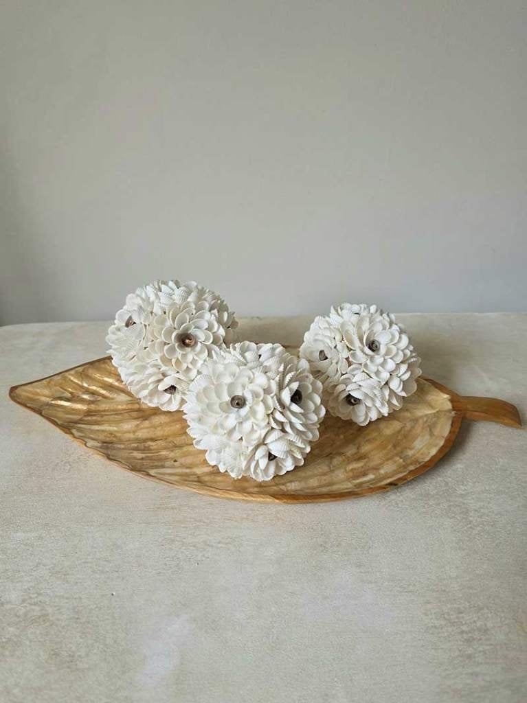 Schelpen decoratie bol nr 10 uit Bali, Boho, Ophalen of Verzenden, Natuurlijk materiaal, Wit