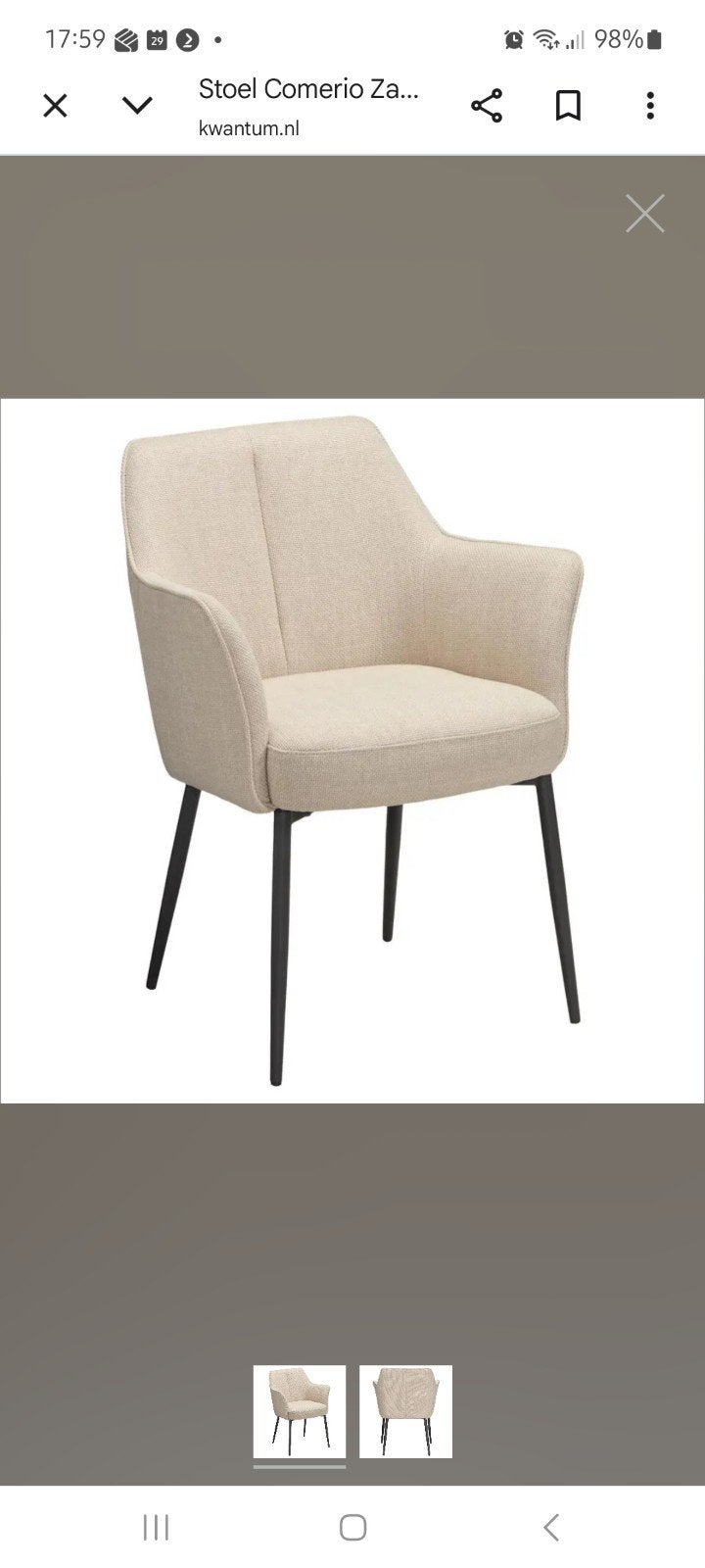 3 Stoelen Comerio Zandkleurig - Kwantum, Ophalen, Overige kleuren, Drie, Zo goed als nieuw