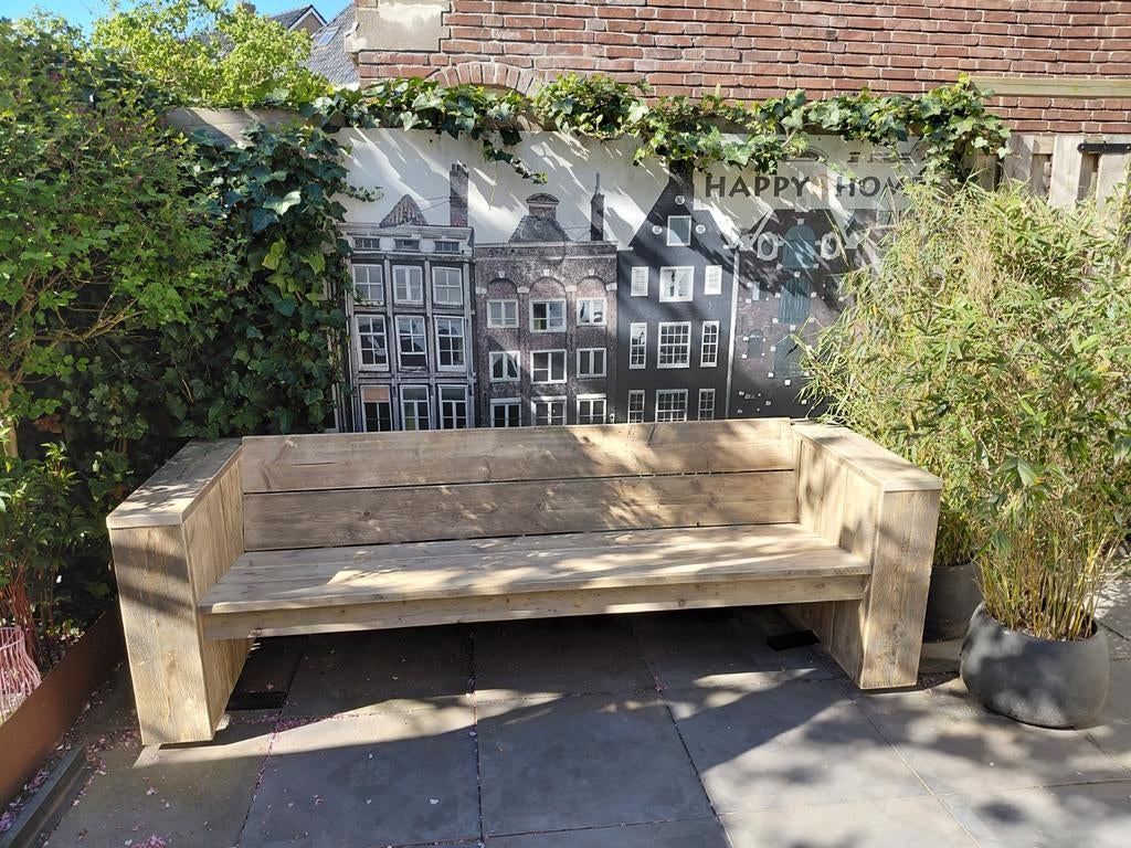Nieuwe loungebanken van gebruikt steigerhout. Loungebank., Ophalen, Nieuw, Hout