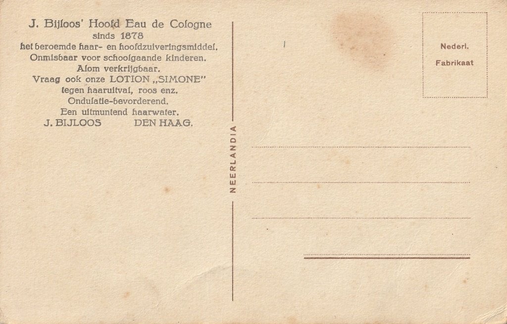 RECLAME J BIJLOOS TEKN LIES VAN WILLIS JAREN 30 KAART KO137, Ophalen of Verzenden, 1920 tot 1940, Ongelopen