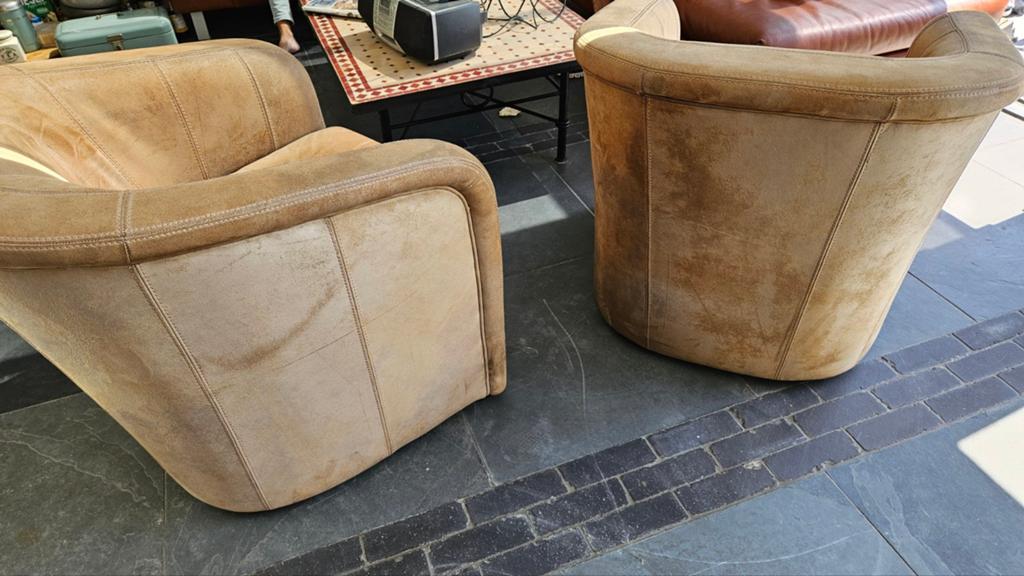Leren fauteuils, Ophalen, Gebruikt, Vintage, Leer