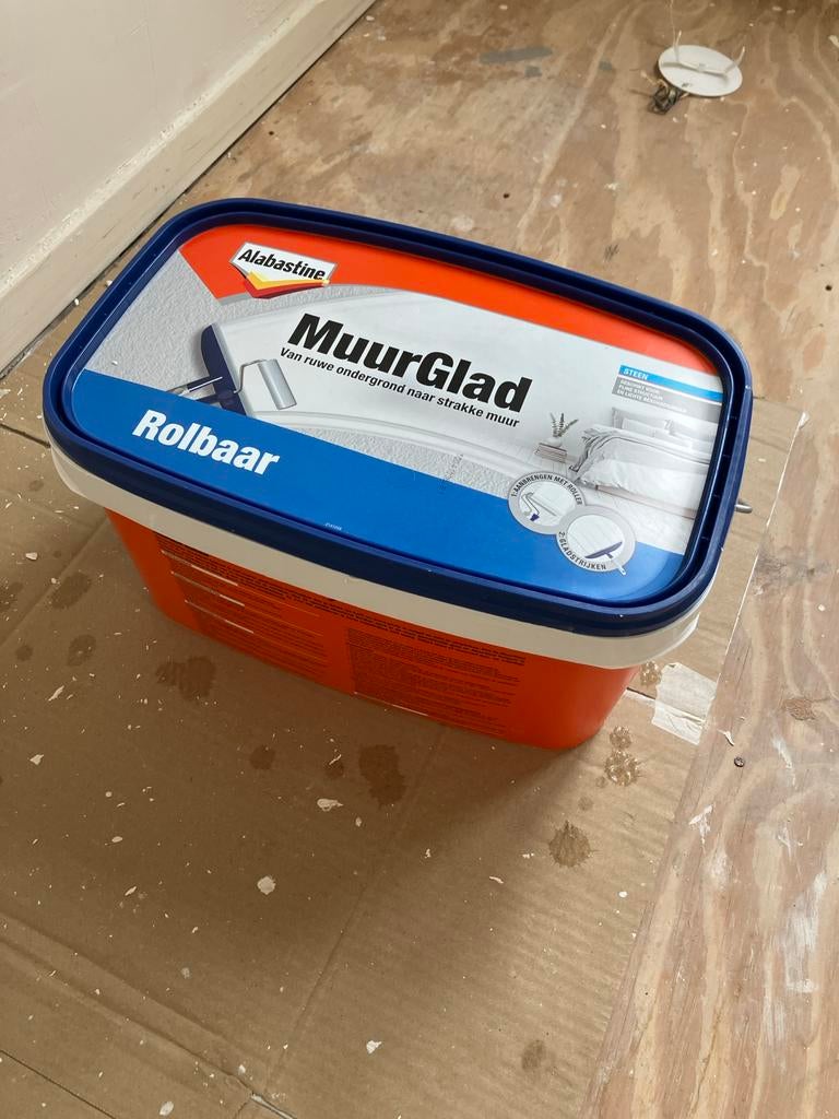 Alabastine MuurGlad - Gebruikt, Doe-het-zelf en Verbouw, Verf, Beits en Lak, Ophalen, Gebruikt, Wit, Beits