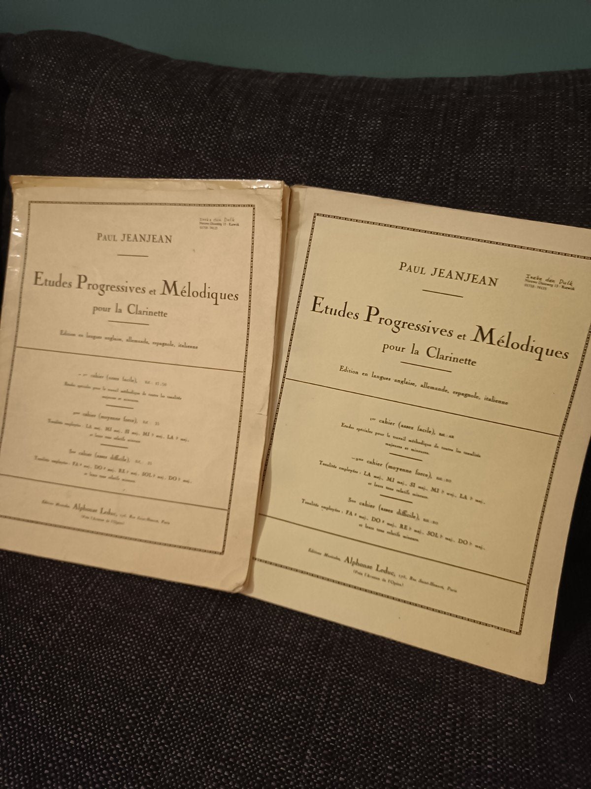 Paul Jeanjean - Etudes Progressives et Mélodiques, klarinet, Muziek en Instrumenten, Bladmuziek, Gebruikt, Klassiek, Les of Cursus