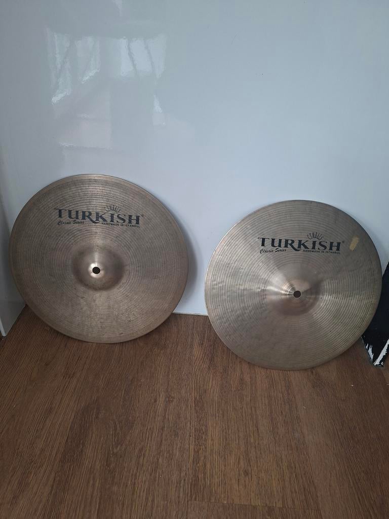 Turkish 13" Heavy hihat cymbal bekken set voor drumstel, Muziek en Instrumenten, Ophalen of Verzenden, Gebruikt, Drums of Percussie