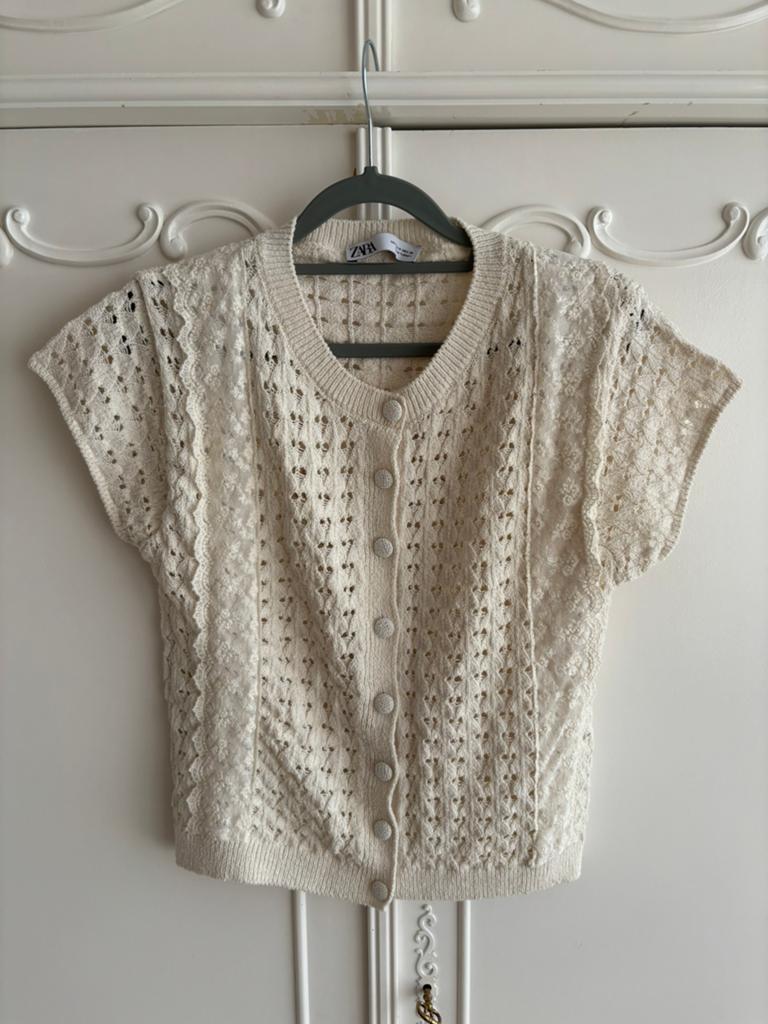 Nieuw creme vest Zara maat M, Ophalen of Verzenden, Nieuw, Maat 38/40 (M), Beige