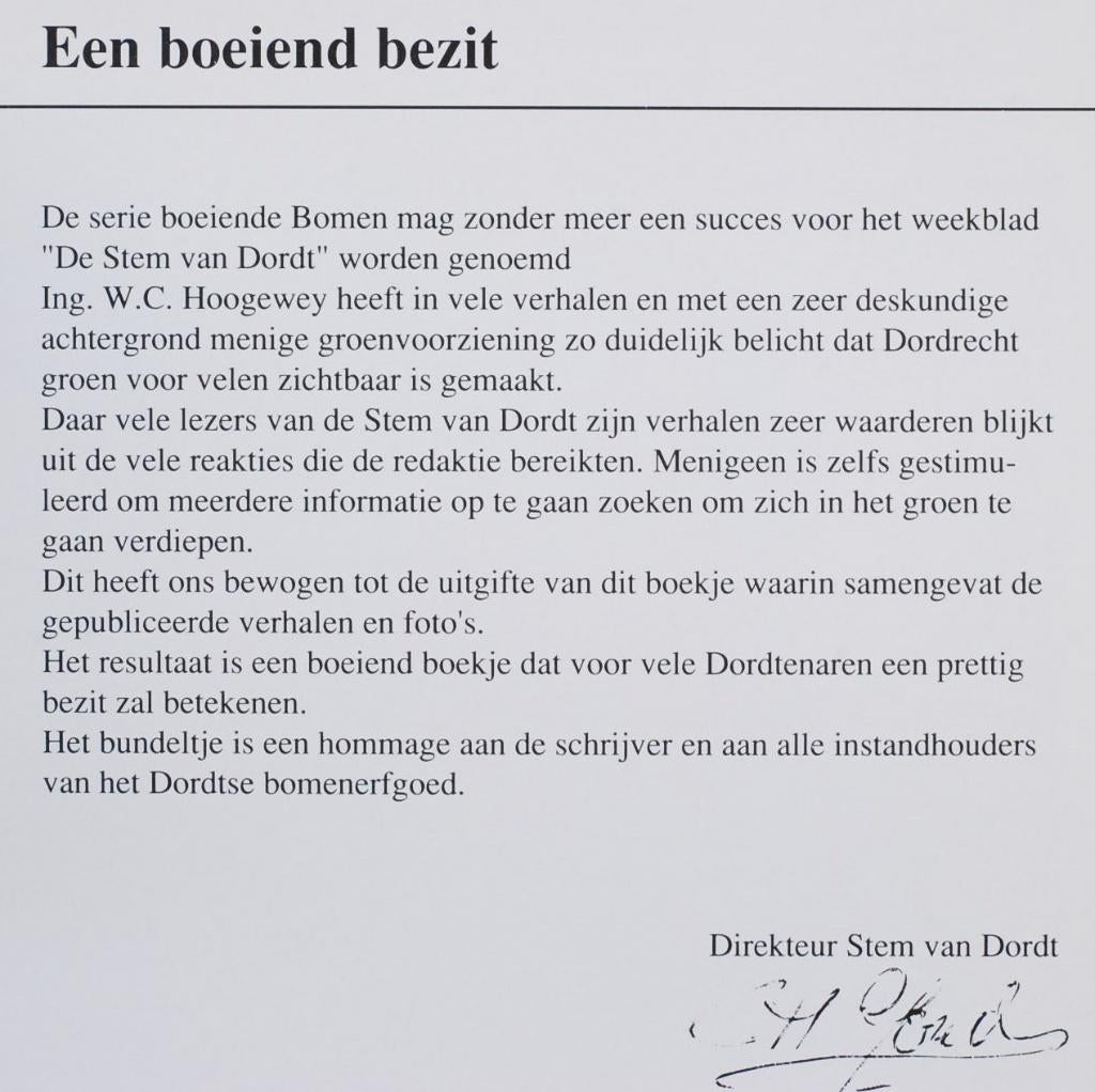 Boeiende bomen van Dordt (1990), Boeken, Verzenden, Zo goed als nieuw