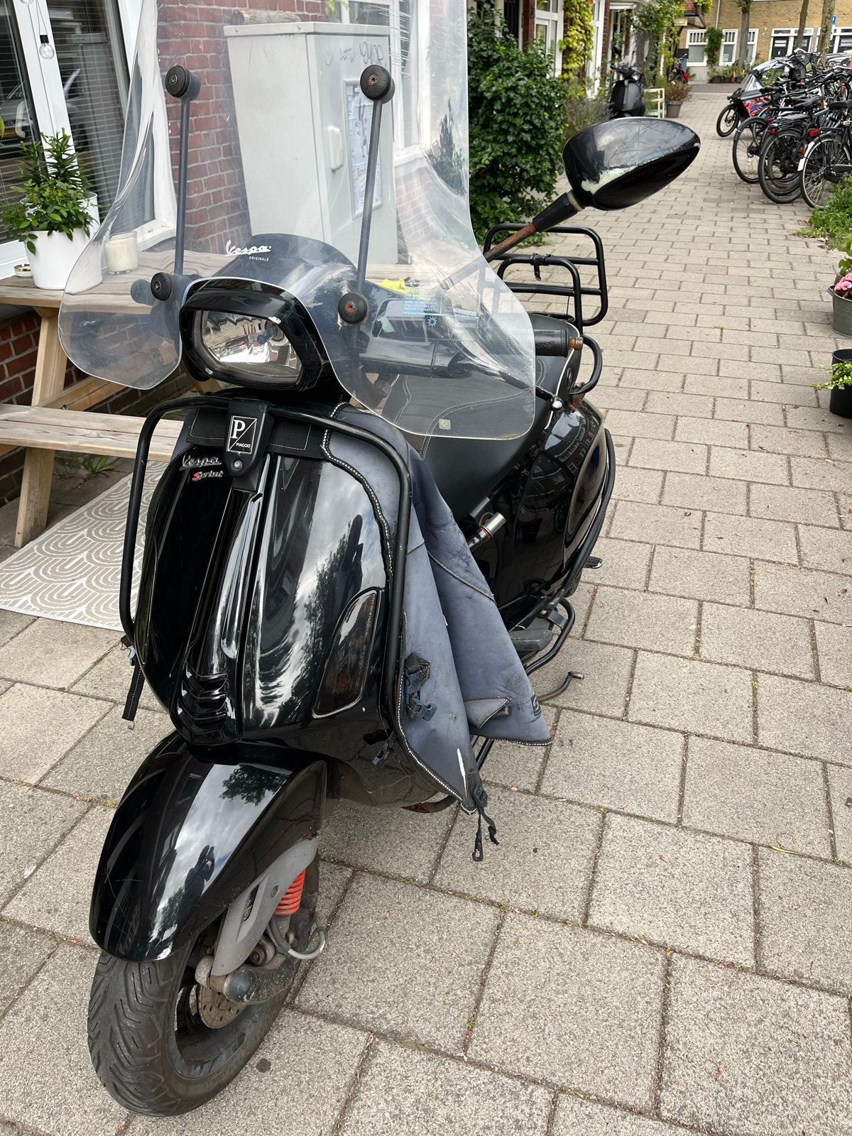 Vespa Sprint 25 km/u - Zwart, inclusief windscherm, Ophalen, Gebruikt, Overige modellen, Benzine