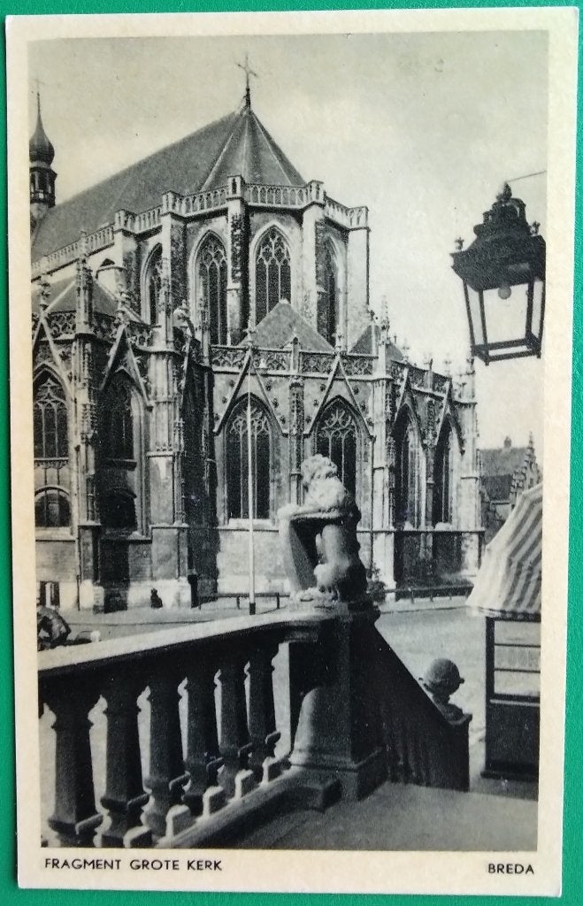 Breda, Fragment grote kerk. Klf, Verzenden, 1940 tot 1960, Ongelopen, Noord-Brabant