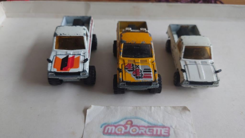 3x Majorette Toyota Pick-up modelauto's, Ophalen of Verzenden, Gebruikt, Auto, Majorette