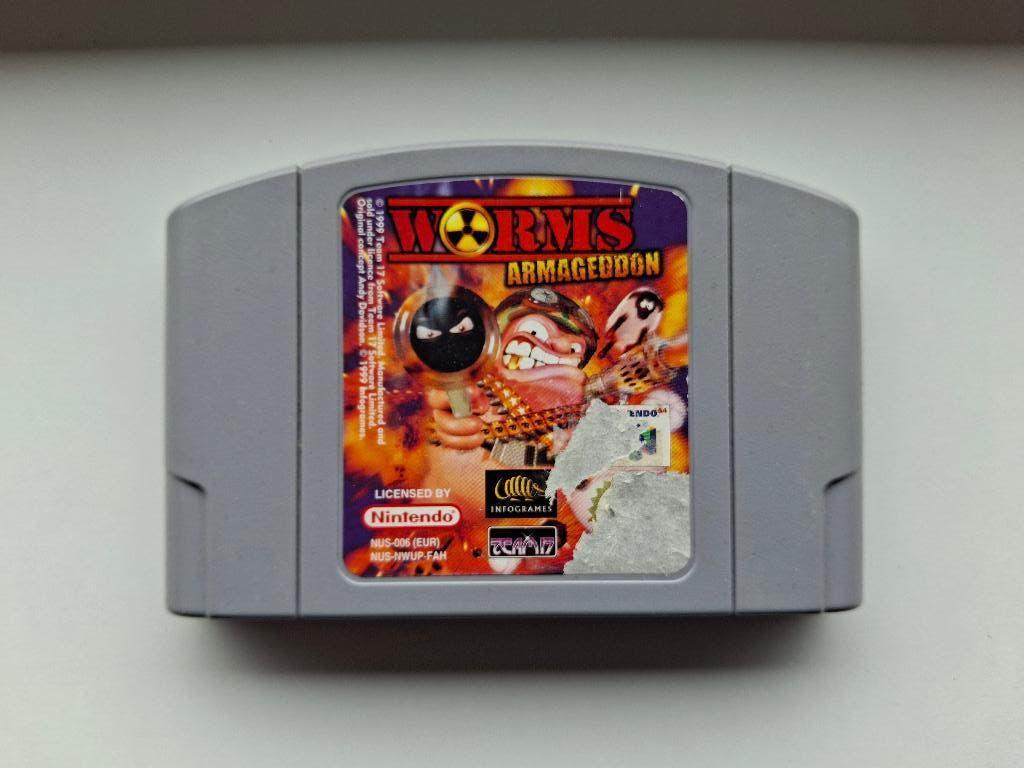 Worms Armageddon spelcassette voor Nintendo 64, Spelcomputers en Games, Games | Nintendo 64, Gebruikt, Eén computer, Ophalen of Verzenden