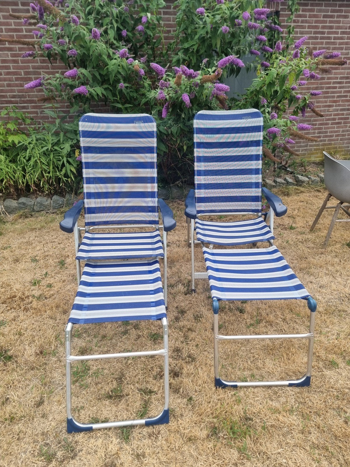 Crespo zwaargewicht campingstoelen met voetenbankjes, Ophalen, Gebruikt, Campingstoel