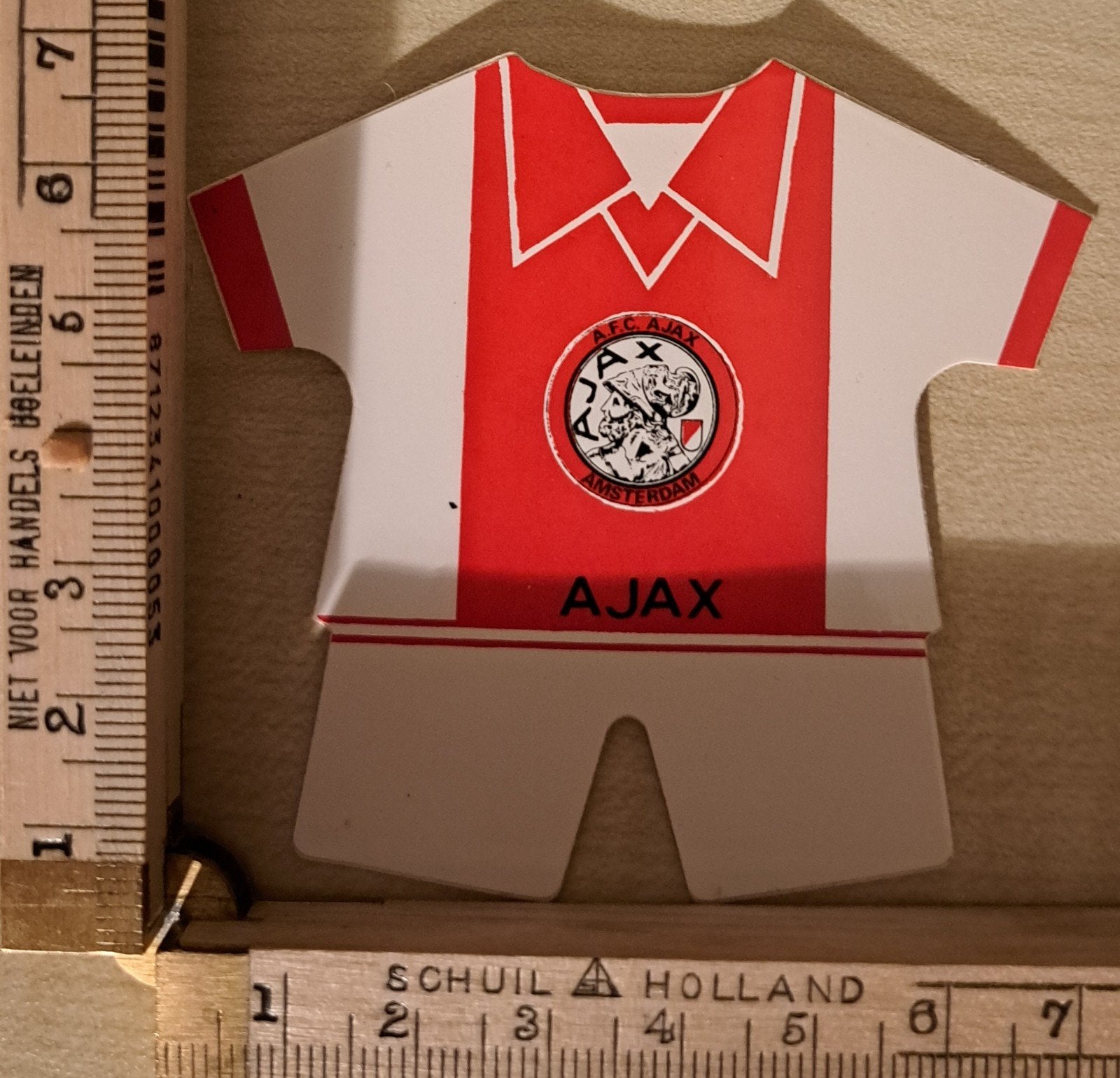 Vited sticker AJAX shirt thuis tenue, Ophalen of Verzenden, Zo goed als nieuw, Buitenlandse clubs, Poster, Plaatje of Sticker