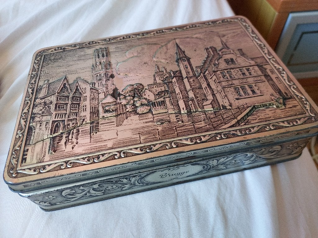 blik met reliëf Brugge, Ophalen of Verzenden, Overige