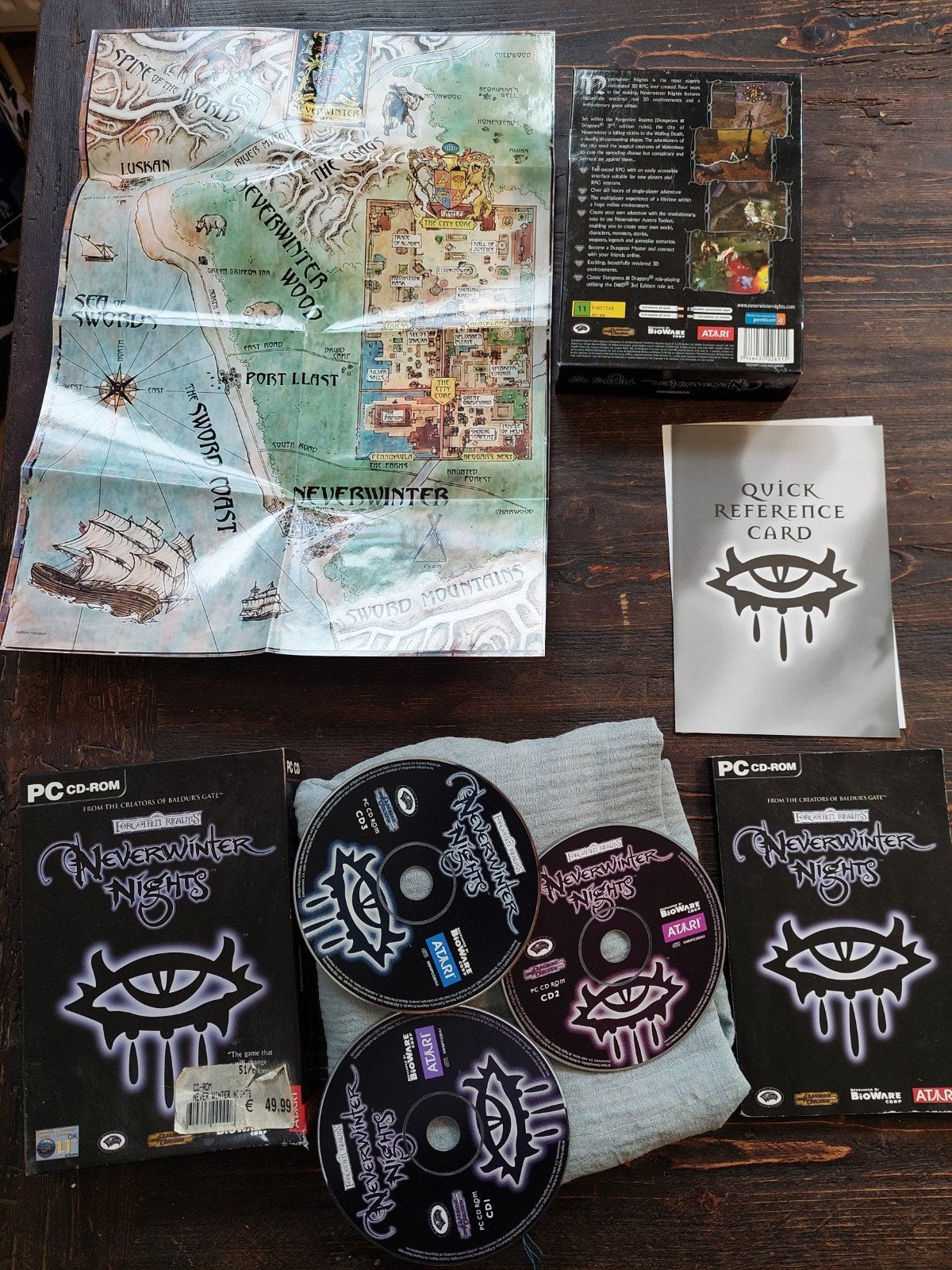 Neverwinter Nights PC CD-ROM - RPG met kaart en handleiding, Spelcomputers en Games, Ophalen, Online, Gebruikt, 1 speler