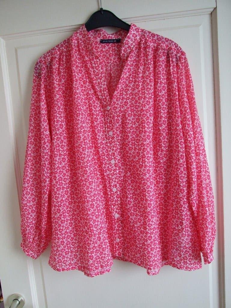 River Woods roze gebloemde blouse lange mouw maat 42, River Woods, Maat 42/44 (L), Nieuw, Ophalen of Verzenden