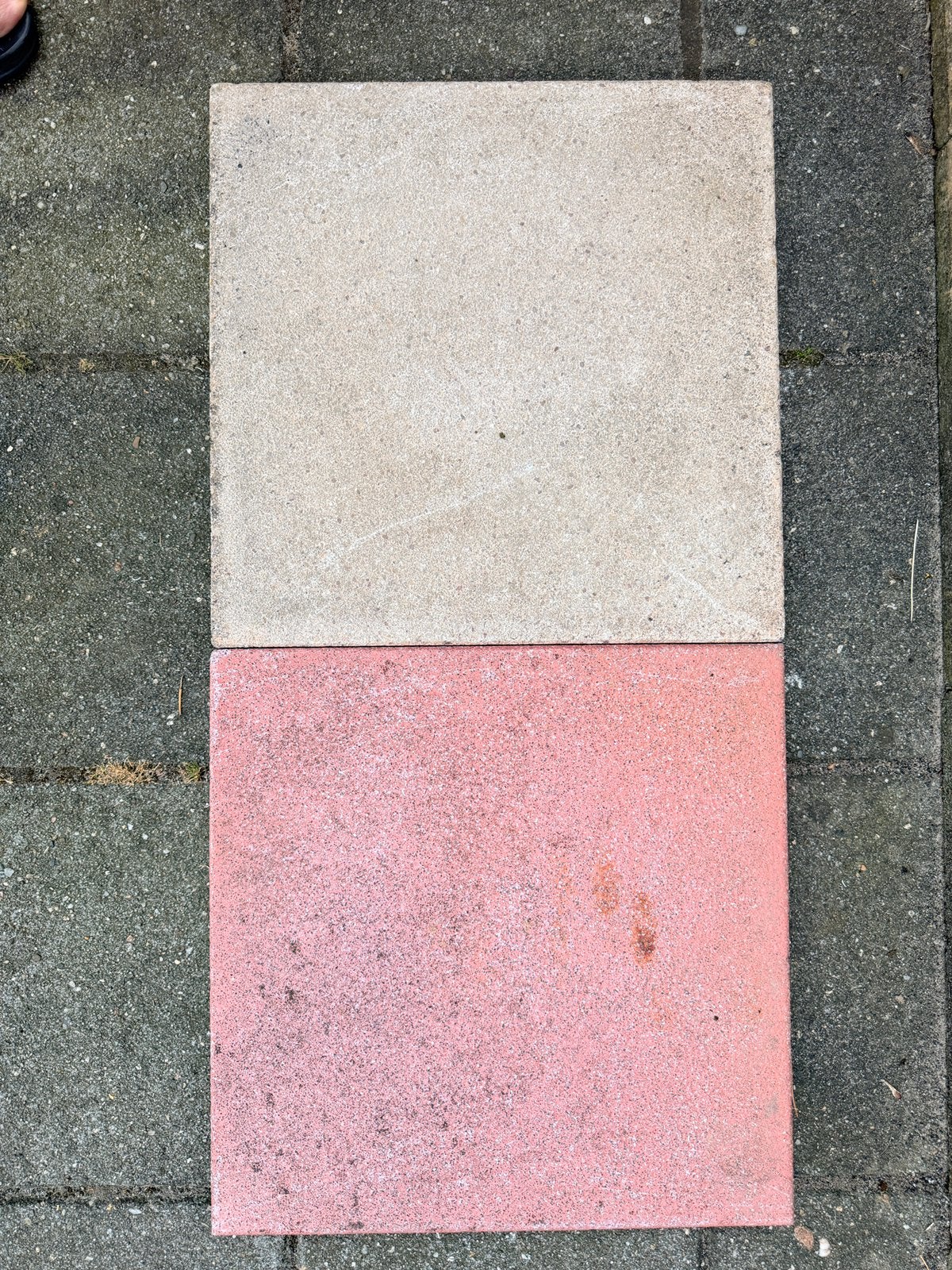 Tegels (40x40x4)  26,56 m² in kleur ivoor wit en terracotta, Tuin en Terras, Ophalen, Overige materialen, Gebruikt, 10 m² of meer