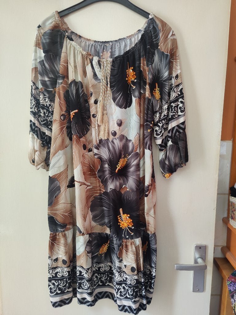 nieuwe offshoulder jurk 1 maat tot 44, Verzenden, Zwart, Maat 42/44 (L), Nieuw