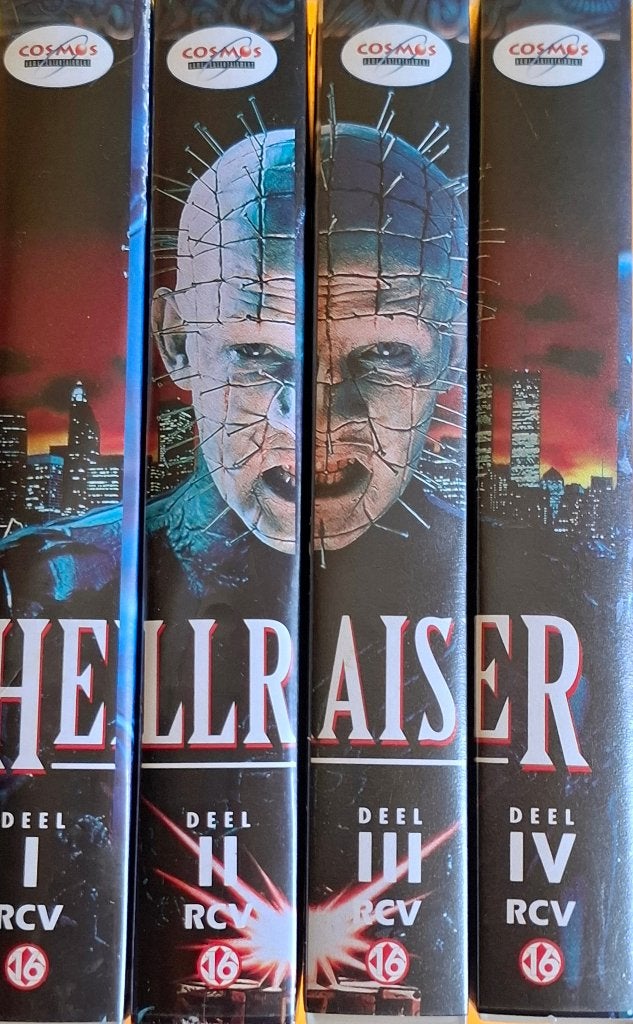 Hellraiser Pinhead-box - 4xVHS - RCV, Horror, Nederlands ondertiteld, Engels, Vanaf 16 jaar