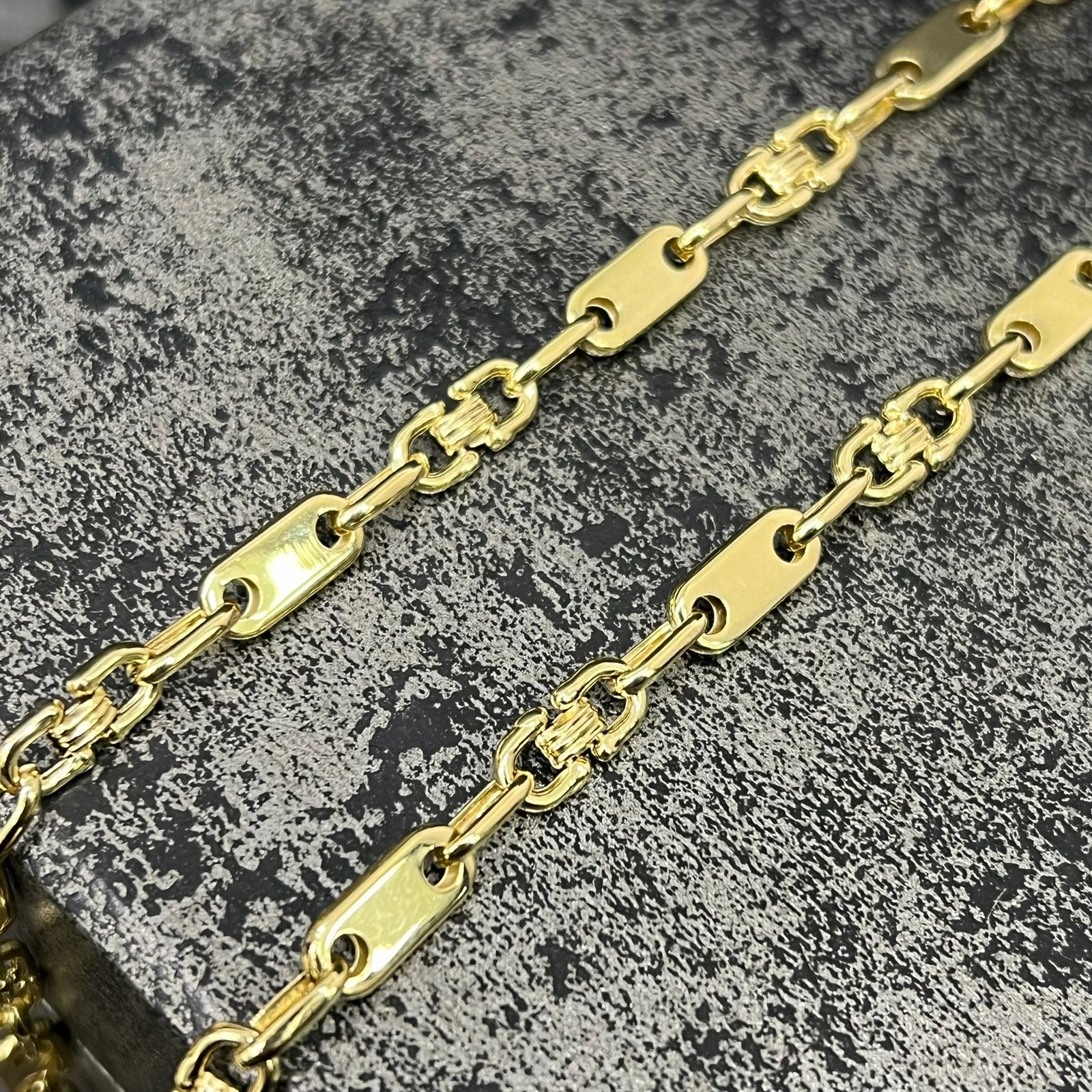 14k gouden ketting flat magnum kingsley schakel, Sieraden, Tassen en Uiterlijk, Kettingen, Ophalen of Verzenden, Nieuw, Goud