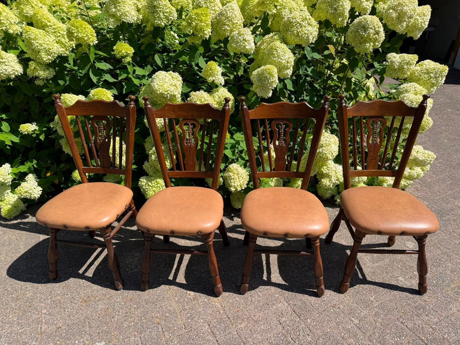 Eetkamerstoelen 4, Ophalen, Gebruikt, Bruin, Hout
