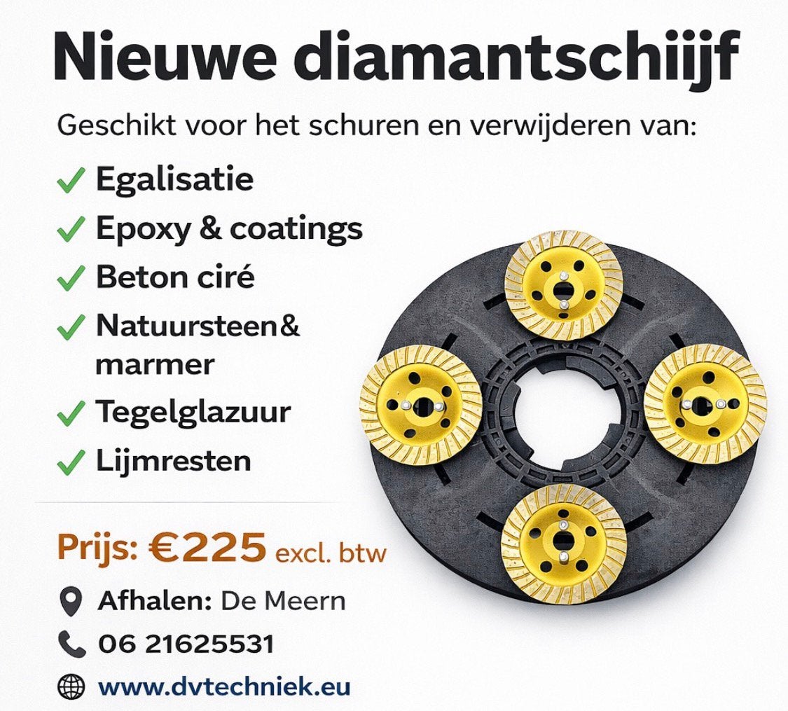 Nieuwe diamantschijf voor Numatic-Woodboy, Doe-het-zelf en Verbouw, Gereedschap | Schuurmachines, Ophalen of Verzenden, Zo goed als nieuw