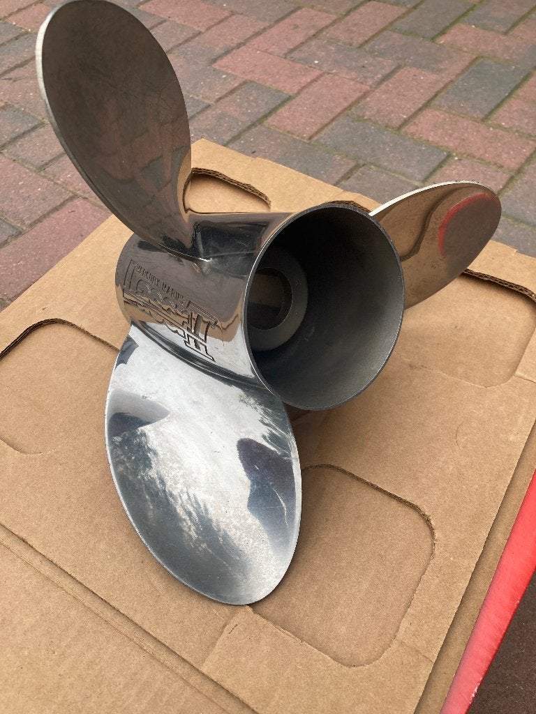 RVS schroef propeller 50-130PK Laser II 13 1/2 x 22, Watersport en Boten, Ophalen of Verzenden, Zo goed als nieuw, Motor en Techniek