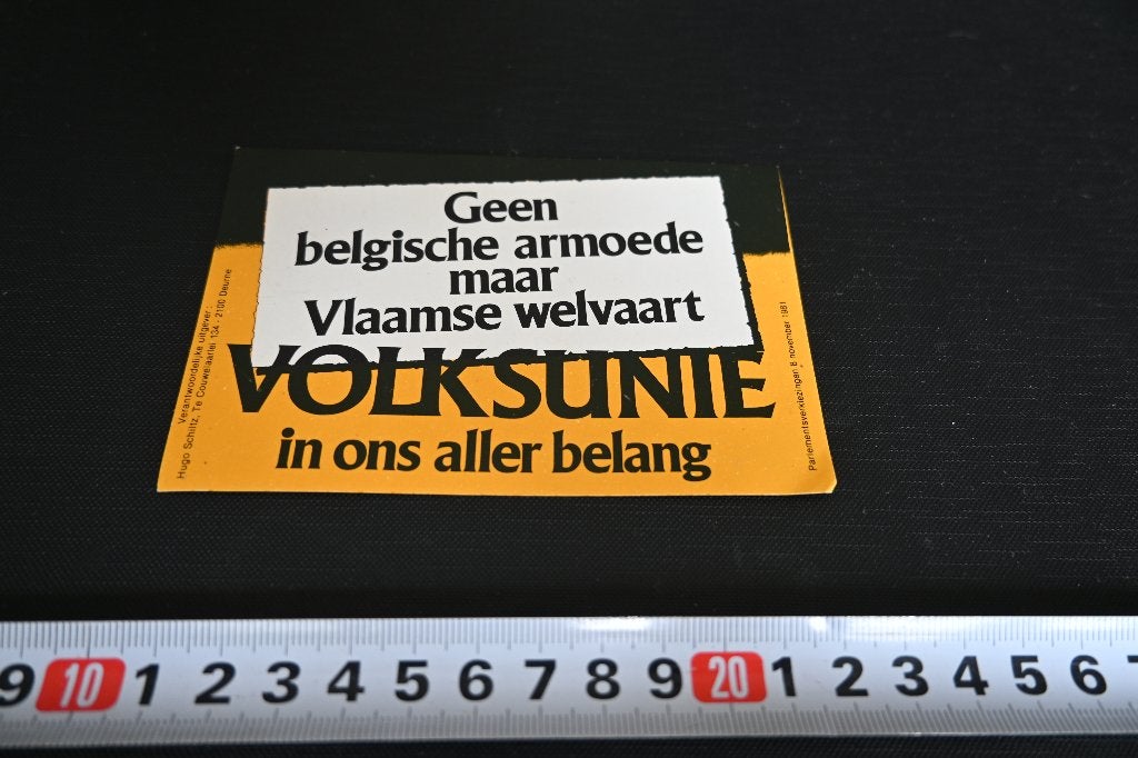 sticker Geen Belgische armoede maar Vlaamse welvaart, Ophalen, Zo goed als nieuw