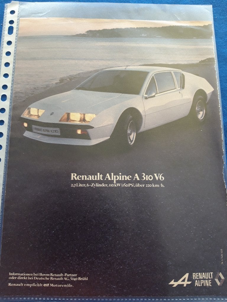 Renault Alpine A310 V6 - originele advertentie full page A4, Ophalen of Verzenden, Zo goed als nieuw, Auto's