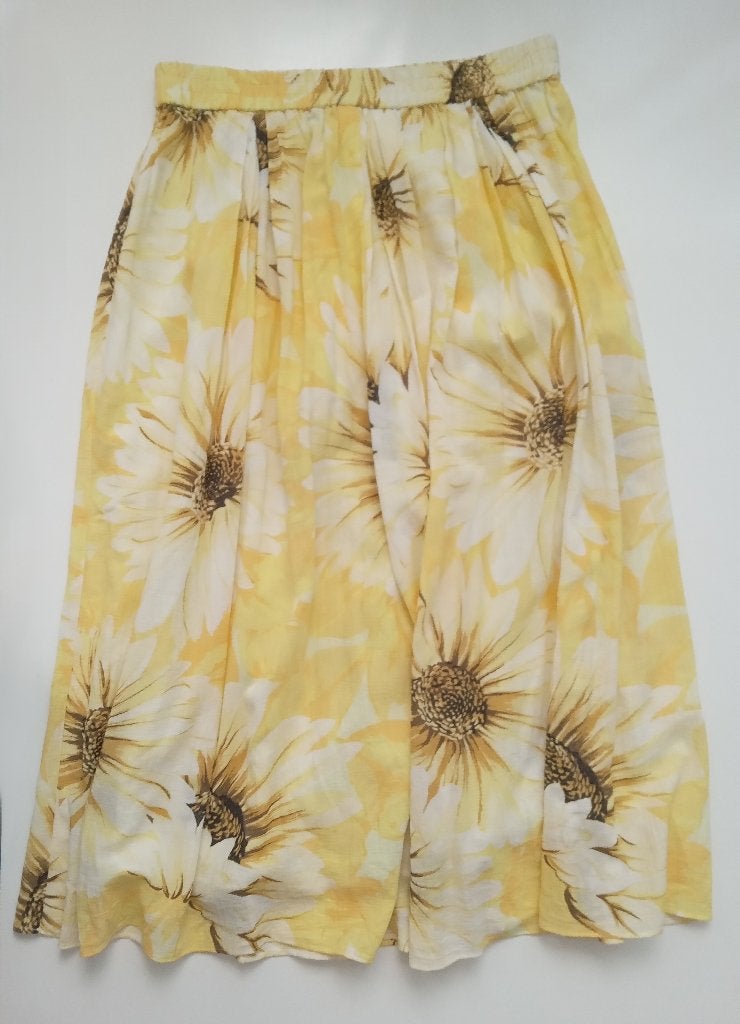 H&M zonnebloem voile rok, maat M, H&M, Verzenden, Geel, Nieuw
