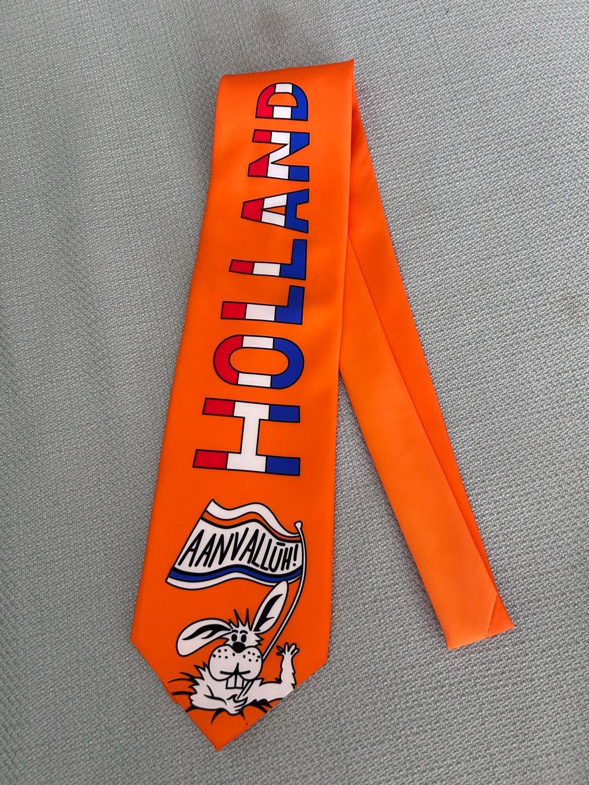 Oranje Holland stropdas met konijn - Joseph Bout, Ophalen of Verzenden, Nieuw, Oranje, Met patroon