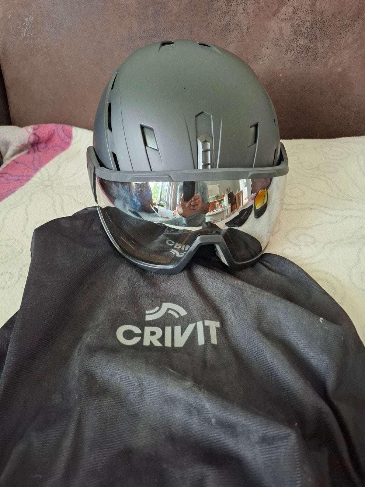 Crivit Skihelm M/L 54- 58 cm met Vizier - Zo goed als nieuw, Crivit, Ophalen of Verzenden, Zo goed als nieuw, Overige typen