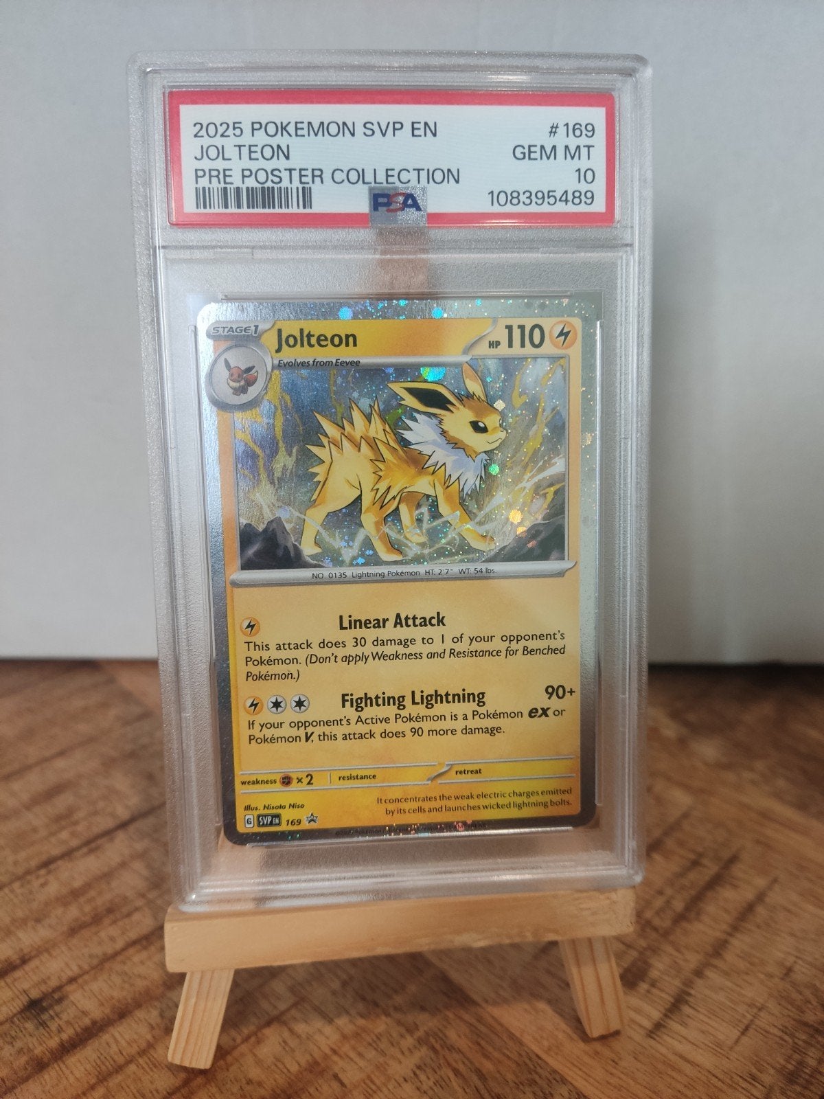 Jolteon Pokemon Kaart PSA 10 GEM MT - Pre Poster Collection, Ophalen of Verzenden, Nieuw, Losse kaart, Foil